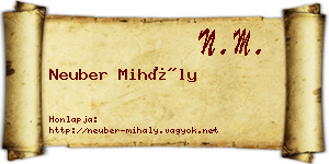 Neuber Mihály névjegykártya